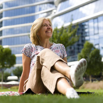 Active adults wearing comfortable shoes