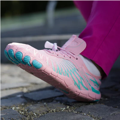 Blue breathable shoe